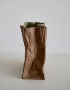 Pamono Ceramic Paper Bag Vase by Tapio Wirkkala for Rosenthal, 1977><noscript><img width=