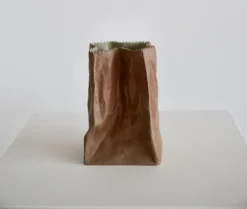 Pamono Ceramic Paper Bag Vase by Tapio Wirkkala for Rosenthal, 1977><noscript><img width=