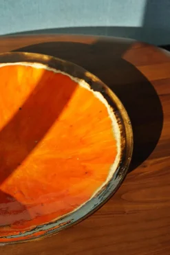 New Pamono Ceramic Plate in Orange by Europa Antiques