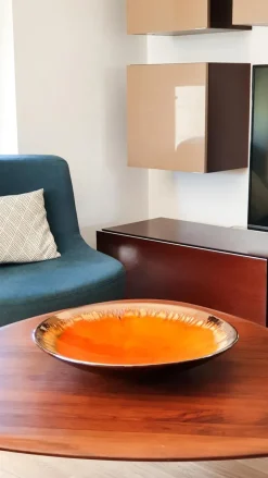 New Pamono Ceramic Plate in Orange by Europa Antiques