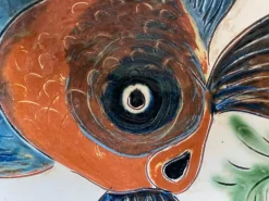Clearance Pamono Ceramic Plate in the Style of Puigdemont
