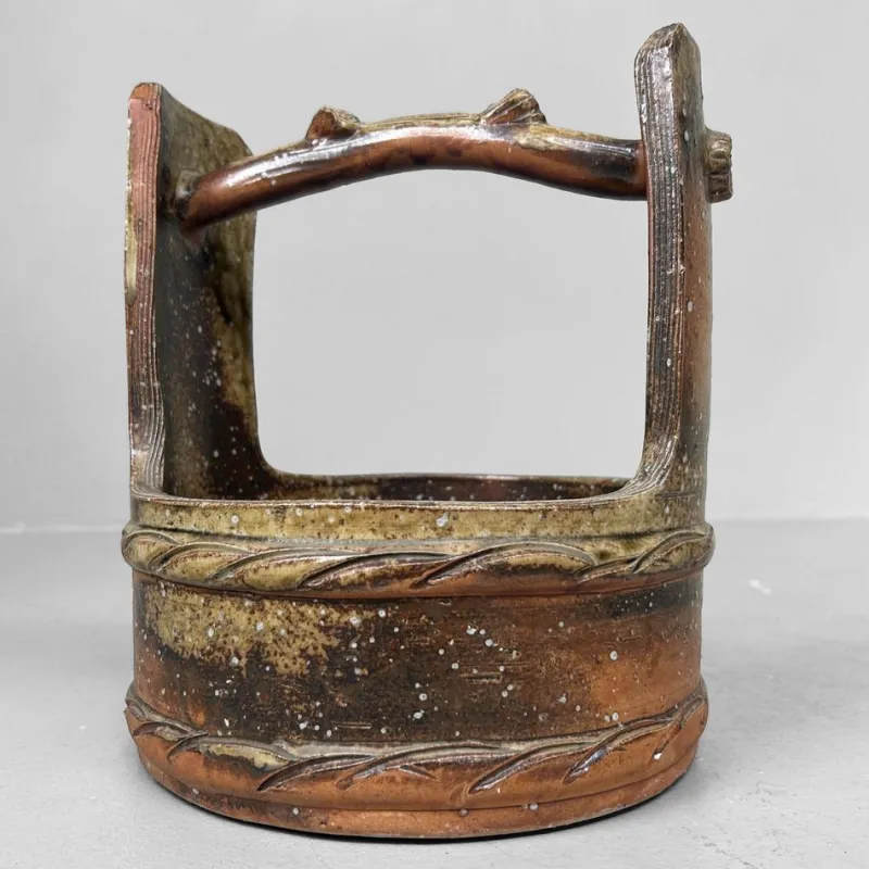 Discount Pamono Ceramic Shigaraki Well Ikebana Vase, 1950s