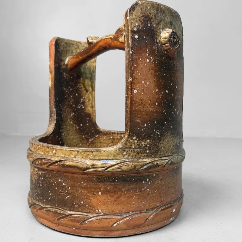 Discount Pamono Ceramic Shigaraki Well Ikebana Vase, 1950s
