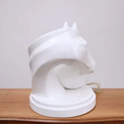 Pamono Ceramic Table Lamp with Horse Head> Table Lamps
