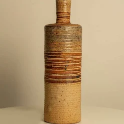 Discount Pamono Ceramic Table Lamp with Natural Lampshade by R. Houben, 1960