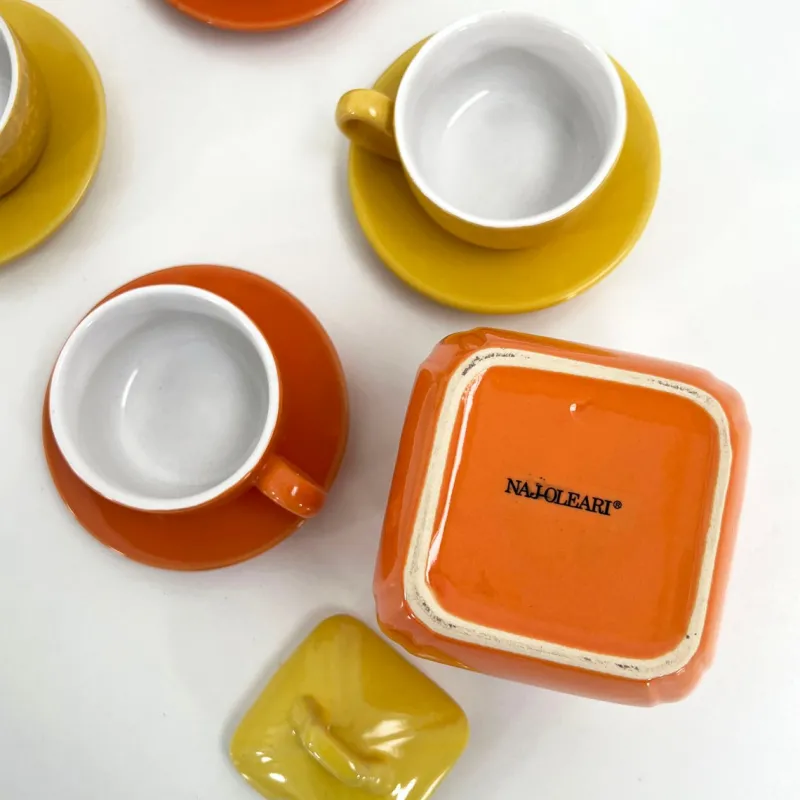 Pamono Ceramic Tea Set Service from Naj Oleari, 1980s, Set of 10> Coffee & Tea Service