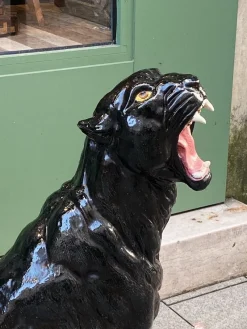 Online Pamono Ceramic Terracotta Black Panther, 1950s
