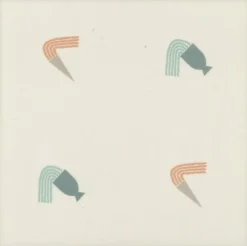 Pamono Ceramic Tile Water and Fire Design by Gio Ponti for Gabbianelli, 1989><noscript><img width=
