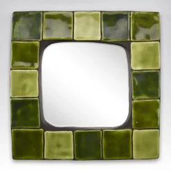 Pamono Ceramic Wall Mirror from Mithé Espelt, 1960s> Mirrors