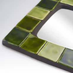 Pamono Ceramic Wall Mirror from Mithé Espelt, 1960s> Mirrors