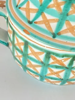 Pamono Ceramic with Lid Green and Brown by Robert Picault for Vallauris, France, 1960s><noscript><img width=