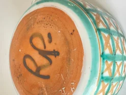 Pamono Ceramic with Lid Green and Brown by Robert Picault for Vallauris, France, 1960s><noscript><img width=