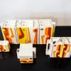 New Pamono Ceramics Cubicon Collection by Peter Chinni for Arte Ceramica Romana Pomezia, Italy, 1970s, Set of 8