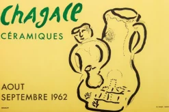 Pamono Ceramics Lithographic Poster after Marc Chagall from Mourlot><noscript><img width=