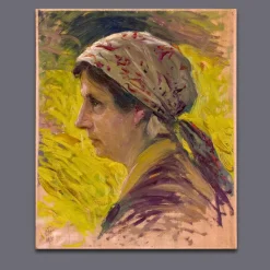 Hot Pamono Cesare Ciani, Credited Italian Macchiaiolo Portrait Painting, 1920s