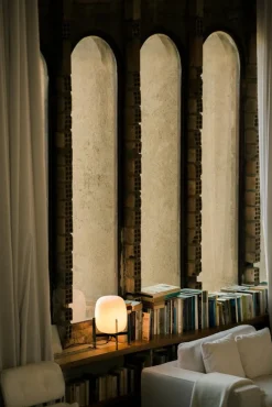 Discount Pamono Cesta Metálica with Leather Handle Table Lamp by Miguel Milá