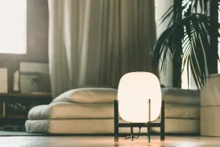 Discount Pamono Cesta Metálica with Leather Handle Table Lamp by Miguel Milá