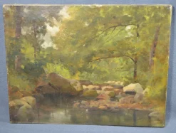 Pamono C.H., the Pond in the Forest, 1892, Oil on Canvas> Impressionist