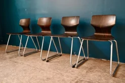 Pamono Chairs by Elmar Flötotto for Pagholz Flötotto, 1970s, Set of 4><noscript><img width=