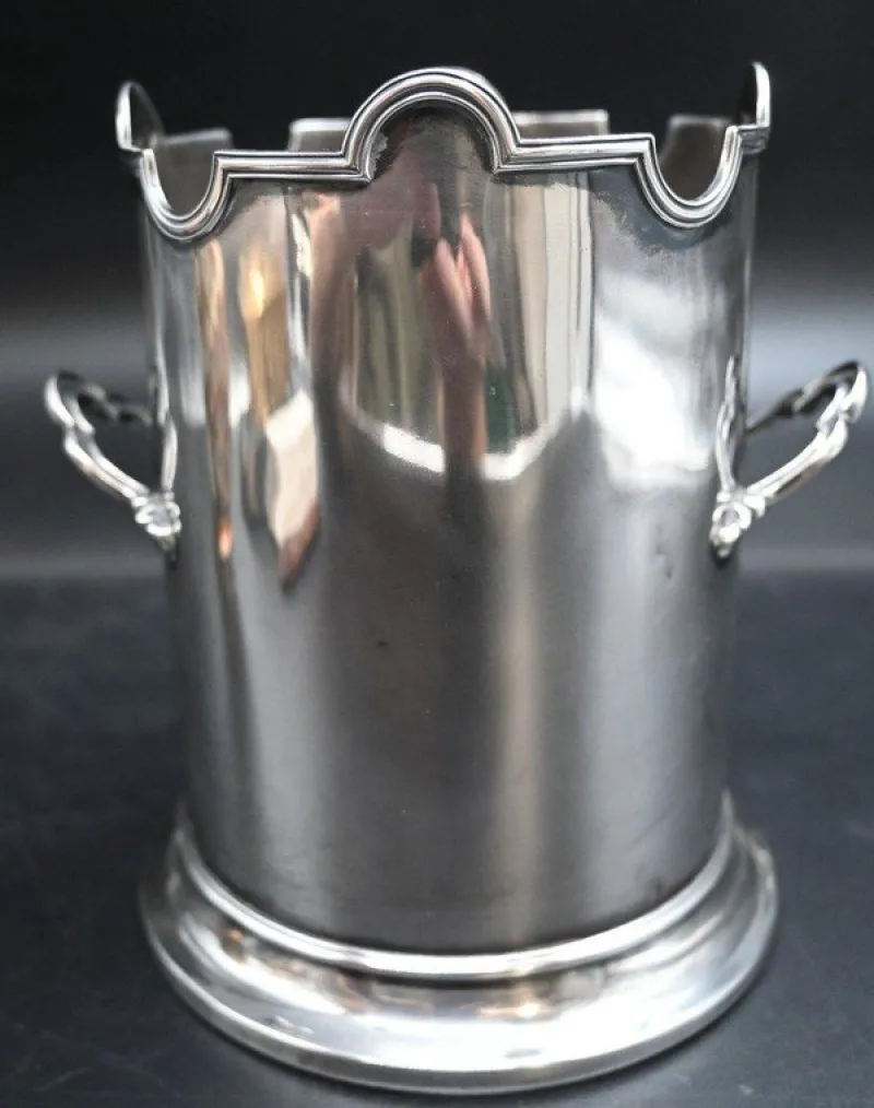 Pamono Champagne Bucket in Sterling Silver from James Dixon & Sons, 1890s> Ice Buckets & Wine Coolers