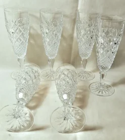 Hot Pamono Champagne Flutes in Bohemian Crystal, Set of 6