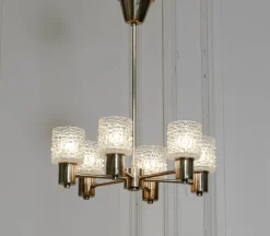 Pamono Chandelier attributed to Carl Fagerlund for Orrefors, Sweden, 1950s