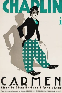 Pamono Chaplin Burlesque on Carmen Original Linocut Movie Poster, Swedish, 1920> Posters