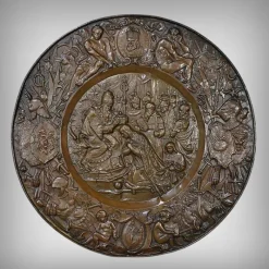 New Pamono Charlemagne Embossed Copper Trays, Set of 2