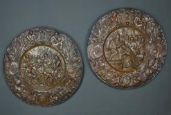 New Pamono Charlemagne Embossed Copper Trays, Set of 2