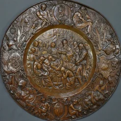 New Pamono Charlemagne Embossed Copper Trays, Set of 2