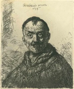New Pamono Charles Amand Durand after Rembrandt, The First Oriental Head, Engraving, 19th Century
