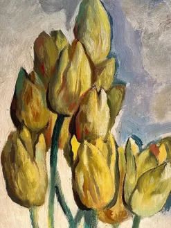 Online Pamono Charles Auguste Humbert, Yellow Tulips, 1931, Oil on Canvas