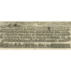 Pamono Charles Bird King, Large Illustration of the Procession for the Papal Inauguration in Rome, Italy, 1730, Print> Posters