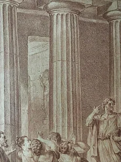 Discount Pamono Charles Nicolas Cochin, Lycurgus Wounded in a Sedition, Engraving, 1700s