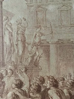Discount Pamono Charles Nicolas Cochin, Lycurgus Wounded in a Sedition, Engraving, 1700s