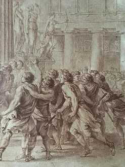 Discount Pamono Charles Nicolas Cochin, Lycurgus Wounded in a Sedition, Engraving, 1700s