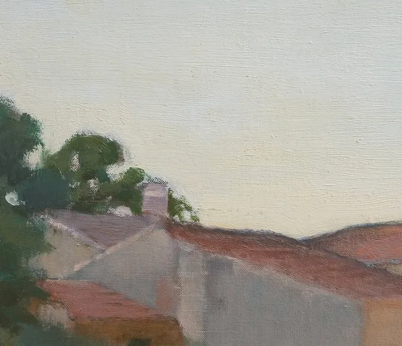 Pamono Charles Perron, Country Scene, 20th-Century, Oil on Canvas, Framed> Art Nouveau
