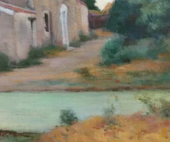 Pamono Charles Perron, Country Scene, 20th-Century, Oil on Canvas, Framed><noscript><img width=
