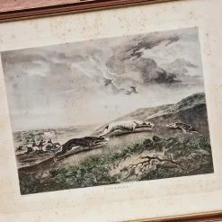 Pamono Charles Turner, English Hare Hunting Scenes with Greyhounds, 1890, Watercolor Prints, Set of 4><noscript><img width=