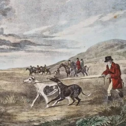 Pamono Charles Turner, English Hare Hunting Scenes with Greyhounds, 1890, Watercolor Prints, Set of 4><noscript><img width=