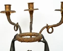 Discount Pamono Charles X Candlesticks or Flambeaux in Patinated Bronze and White Statuary Marble, France, Early 19th Century, Set of 2