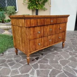 Pamono Charles X Faenza Walnut Chest of Drawers, 1810><noscript><img width=