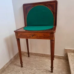 Pamono Charles X Game Table in Maple and Mahogany with Inlays, 1820> Game Tables