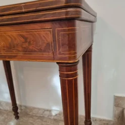 Pamono Charles X Game Table in Maple and Mahogany with Inlays, 1820><noscript><img width=
