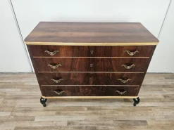 Best Pamono Chest of Drawers in Mahogany and Maple with Lacquered Feet, 1950