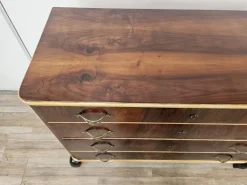 Best Pamono Chest of Drawers in Mahogany and Maple with Lacquered Feet, 1950
