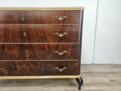 Best Pamono Chest of Drawers in Mahogany and Maple with Lacquered Feet, 1950