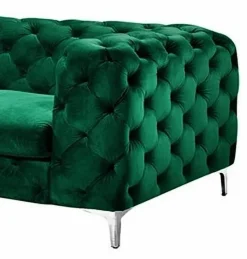 Pamono Chester Two-Seater Sofa in Green Velvet by Europa Antiques><noscript><img width=