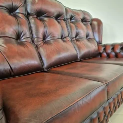 Online Pamono Chesterfield Leather Living Room Set, 1970s, Set of 4