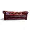 Outlet Pamono Chesterfield Sleeper Sofa in Leather